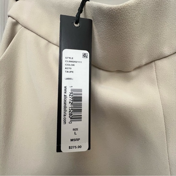 Alice + Olivia | Pete Jogger Pants Side Stripe Cream Pockets NWT Large - Picture 9 of 12